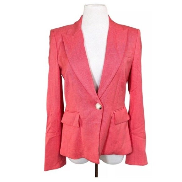Veronica Beard Danielle Dickey One Button Blazer Coral Womens 12 - Picture 1 of 10